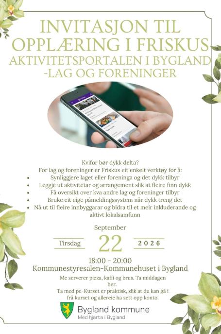 Lenkje til artikkel: Opplæring i Friskus for lag og foreiningar