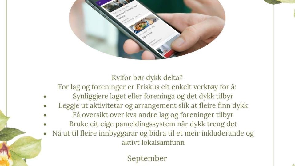 Lenkje til artikkel: Opplæring i Friskus for lag og foreiningar